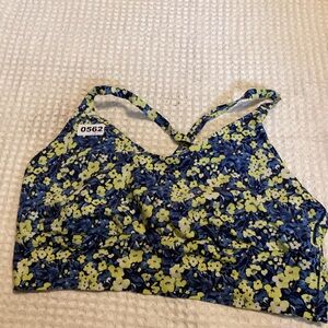 Floral Blue and Yellow Women's Sports Bra
